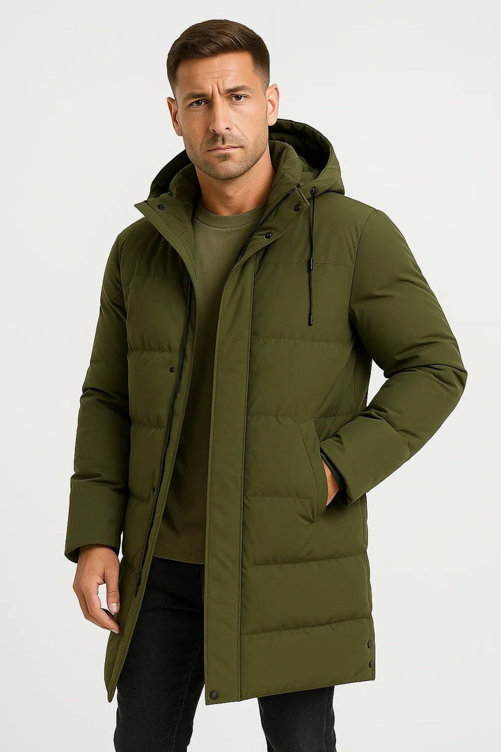 Rafferty | Men’s Long Puffer Jacket with Hood