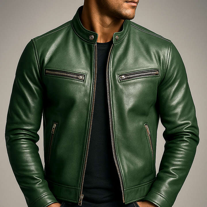 Thaddeus | Men’s Vintage Leather Racer Jacket