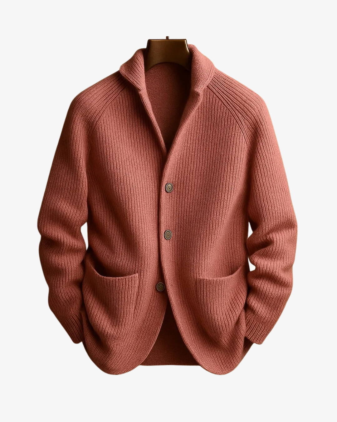 Rowan | Men's Ribbed Knit Shawl Collar Cardigan