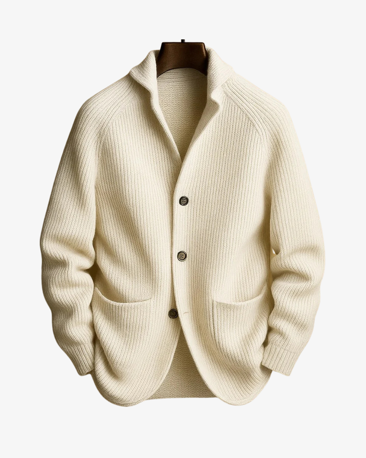 Rowan | Men's Ribbed Knit Shawl Collar Cardigan