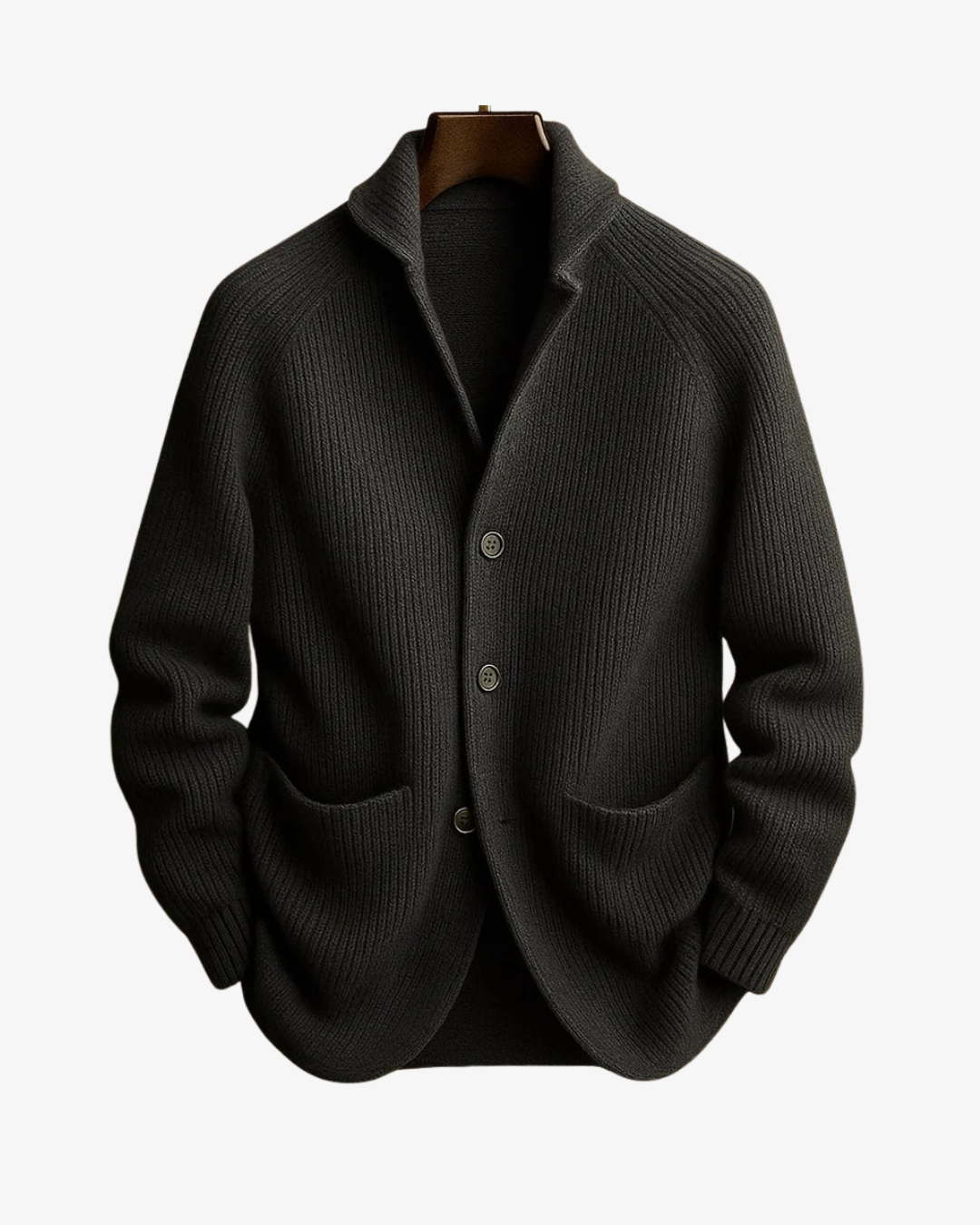 Rowan | Men's Ribbed Knit Shawl Collar Cardigan