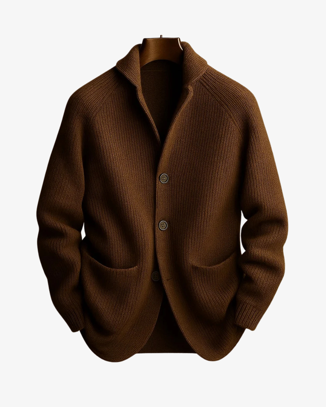 Rowan | Men's Ribbed Knit Shawl Collar Cardigan