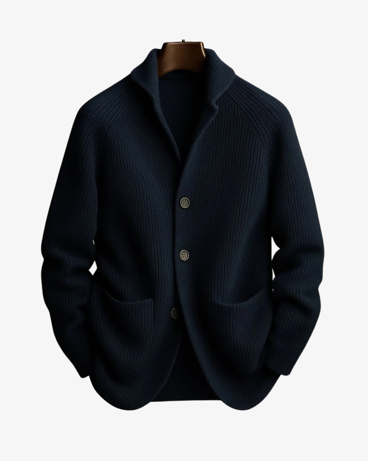 Rowan | Men's Ribbed Knit Shawl Collar Cardigan