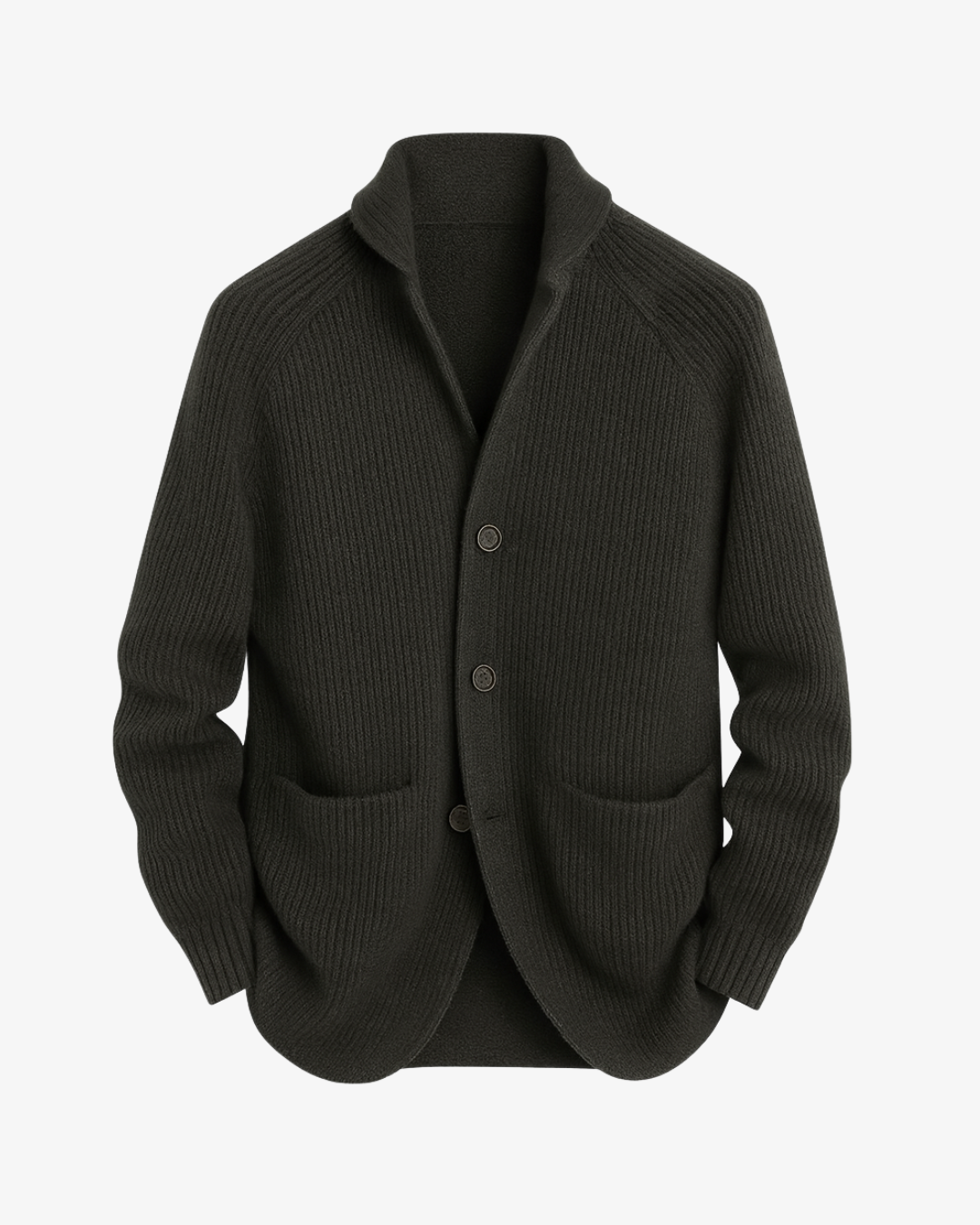 Rowan | Men's Ribbed Knit Shawl Collar Cardigan