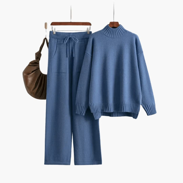 Rosaline | Women's Mock Neck Sweater Wide Leg Pants Set