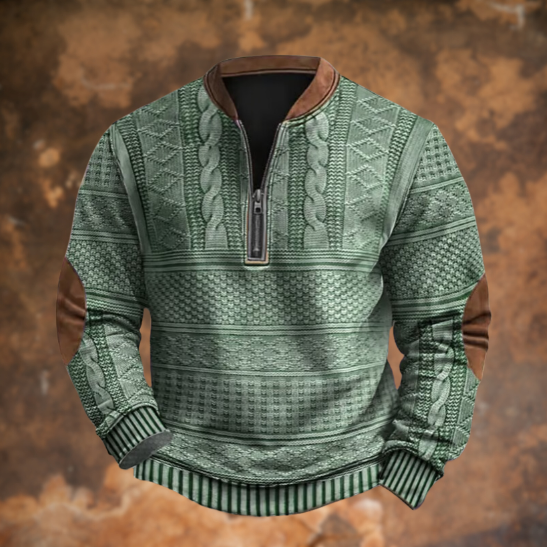 Magnus | Men’s Elbow Patch Half Zip Sweater