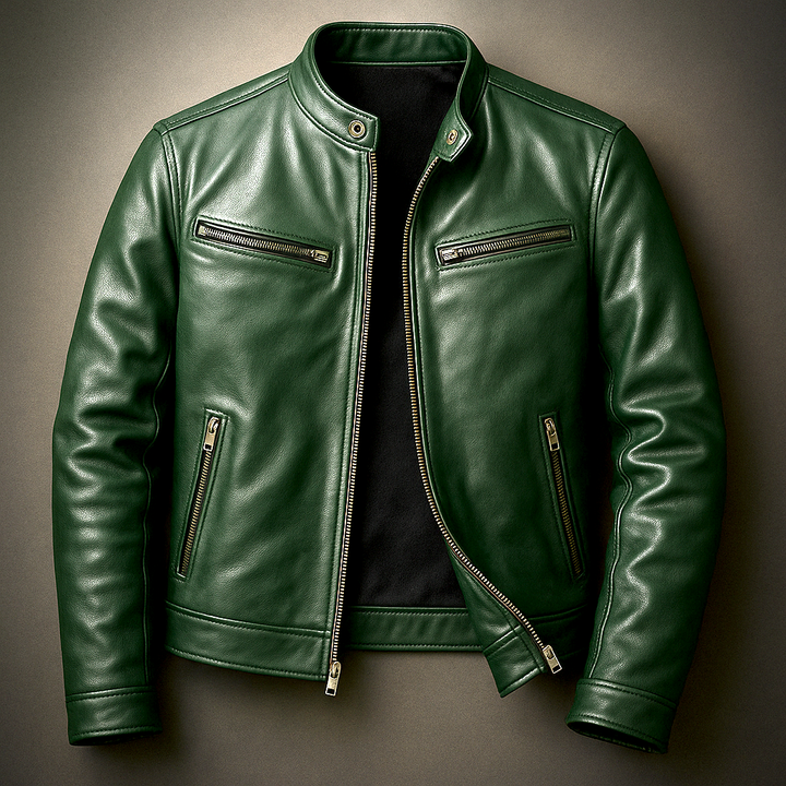 Thaddeus | Men’s Vintage Leather Racer Jacket