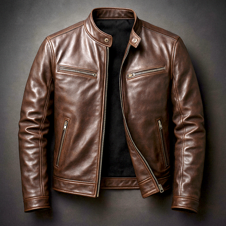 Thaddeus | Men’s Vintage Leather Racer Jacket