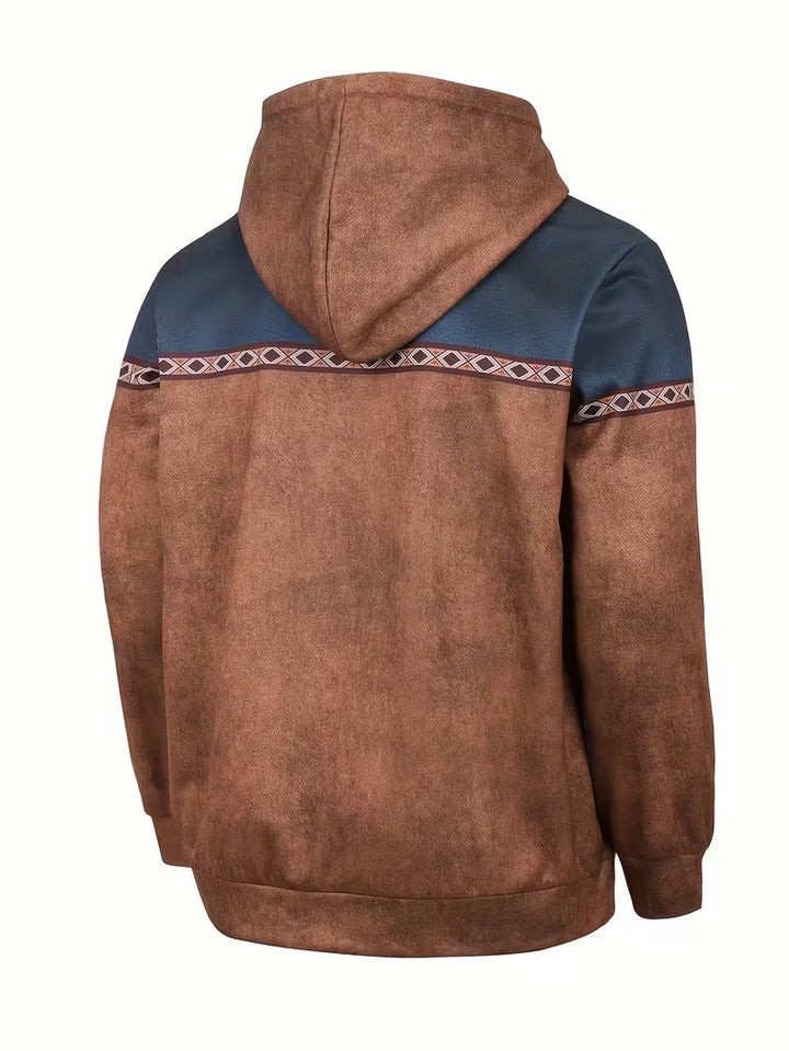 Anselm | Men’s Half Zip Hooded Sweatshirt with Pouch Pocket