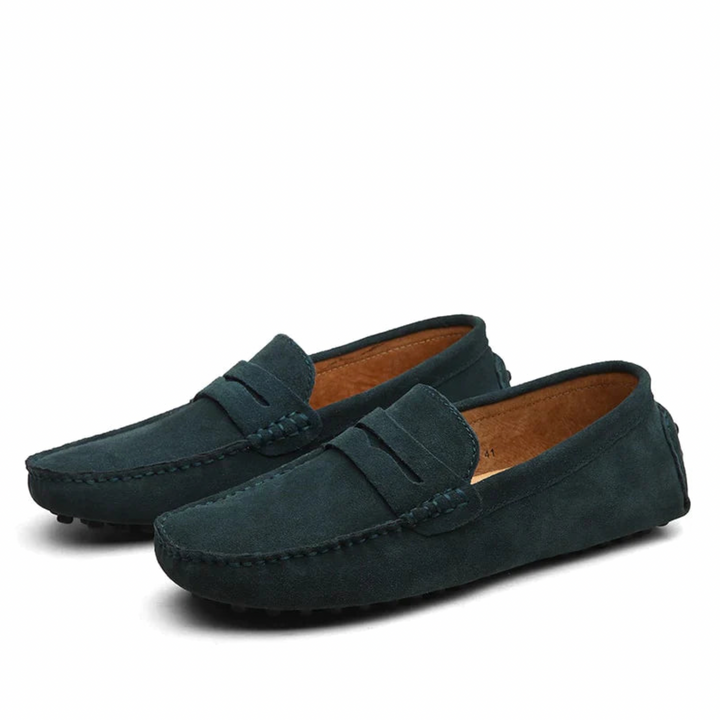 Suede Penny Loafers - Men's Casual Shoes Slip On