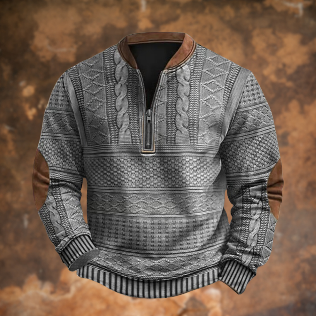 Magnus | Men’s Elbow Patch Half Zip Sweater