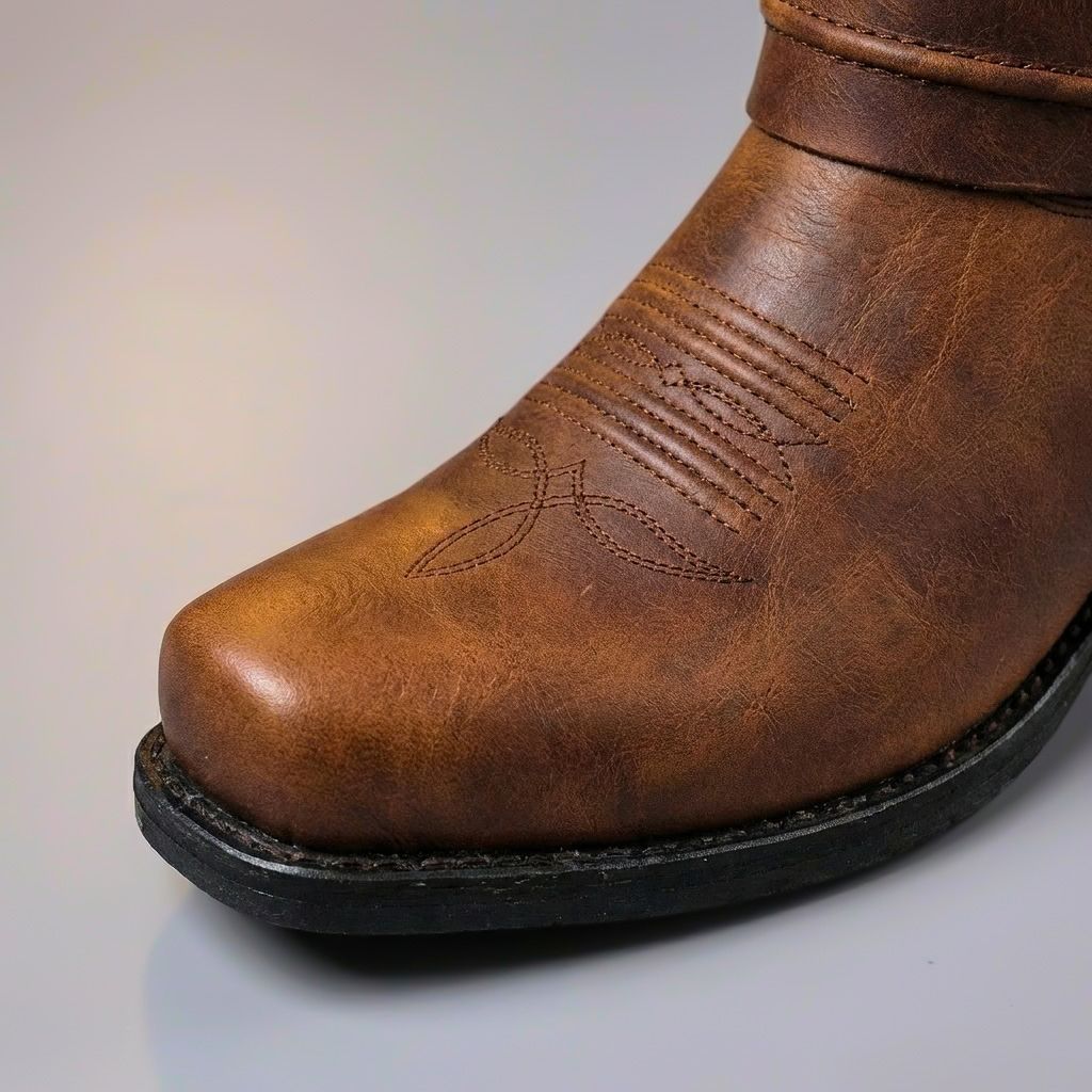 Hollis | Men’s Square Toe Leather Harness Boots