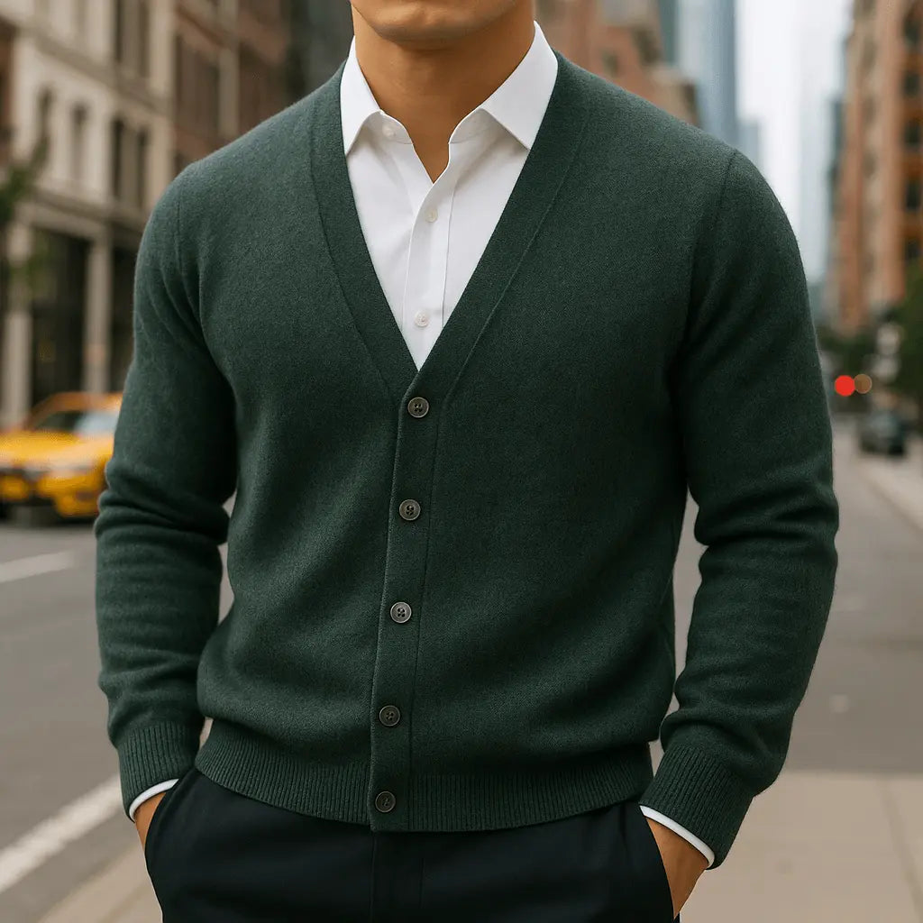 Maxwell | Men’s V Neck Button Up Cardigan