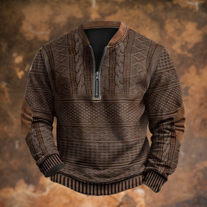 Magnus | Men’s Elbow Patch Half Zip Sweater