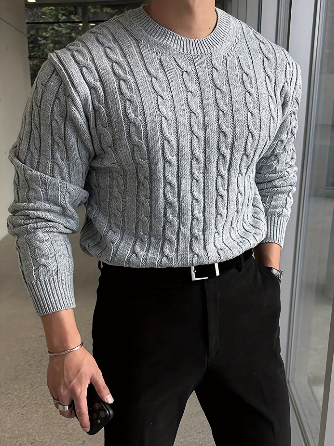 Marcus | Men's Chunky Twisted Cable Knit Sweater