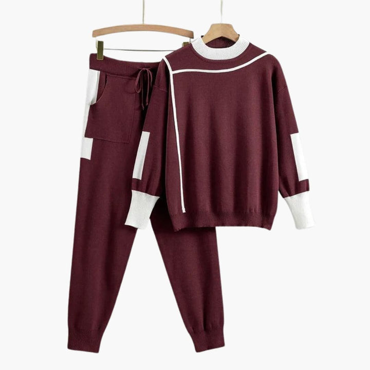 Beatrice | Women's Crew Neck Sweater Jogger Pants Set