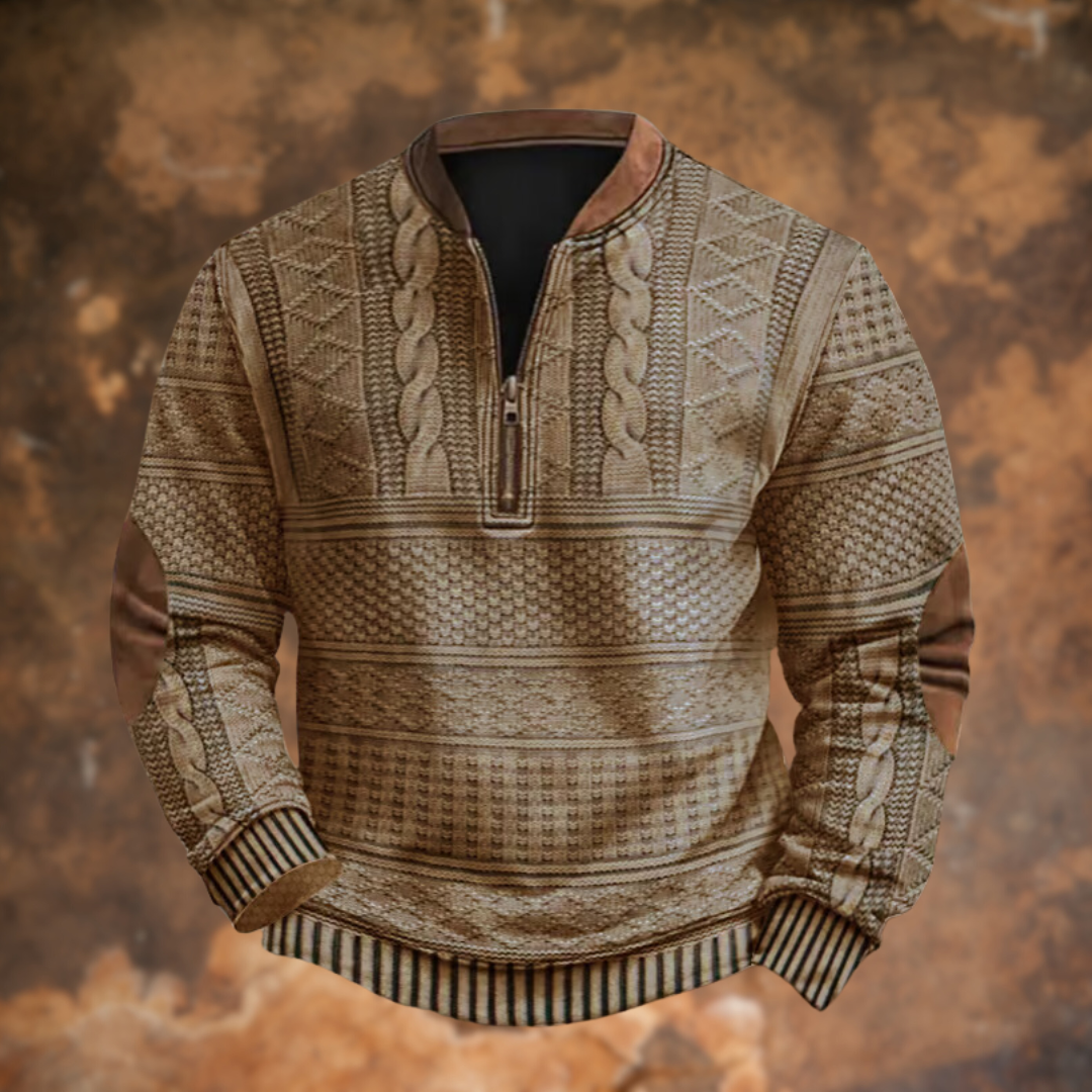Magnus | Men’s Elbow Patch Half Zip Sweater