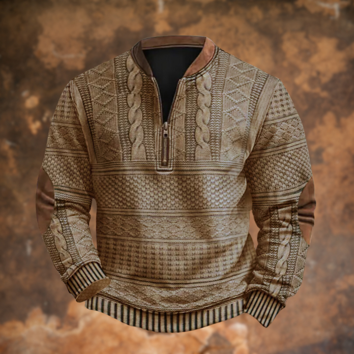 Magnus | Men’s Elbow Patch Half Zip Sweater