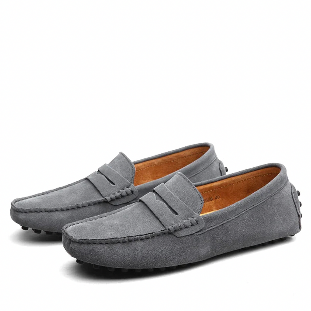 Suede Penny Loafers - Men's Casual Shoes Slip On