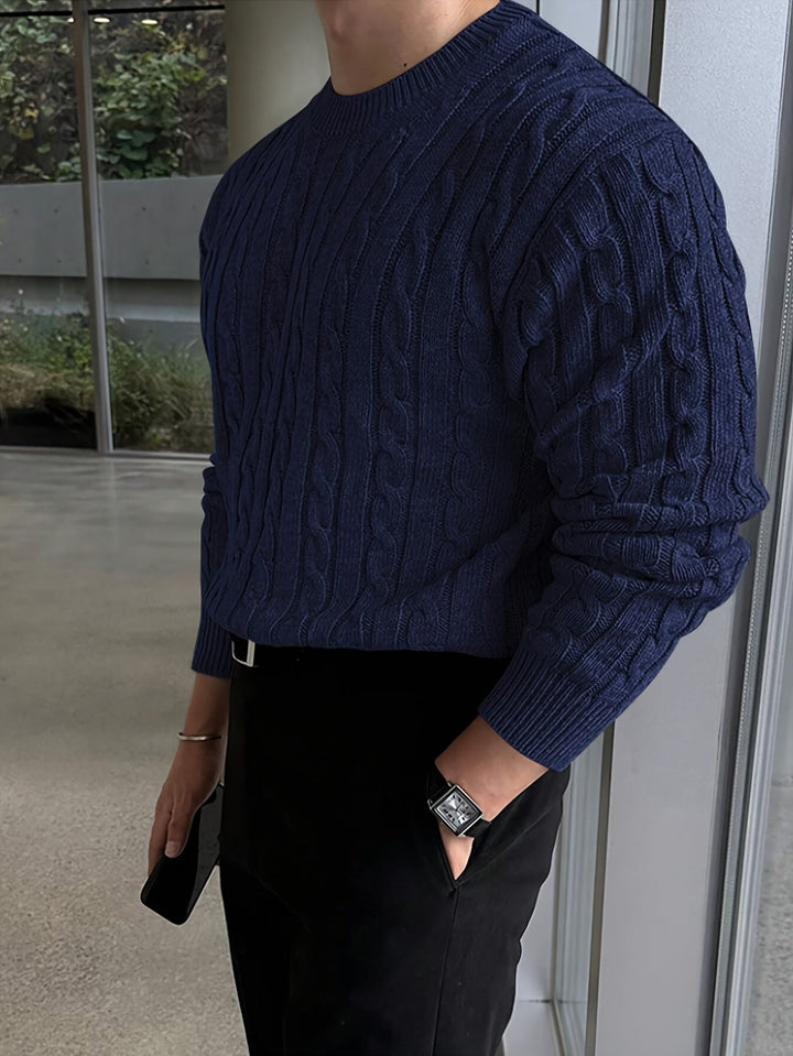 Marcus | Men's Chunky Twisted Cable Knit Sweater