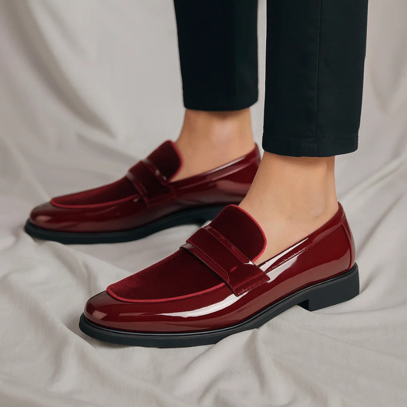 Patent Leather Penny Loafers - Mens Formal Shoes Slip On