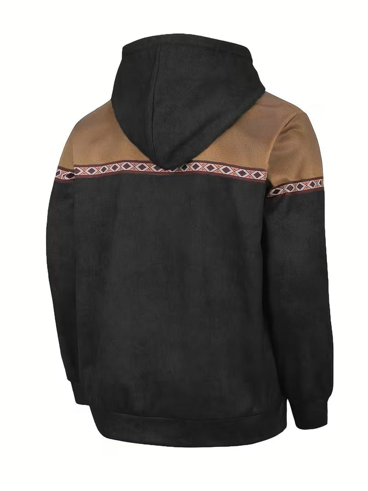 Anselm | Men’s Half Zip Hooded Sweatshirt with Pouch Pocket