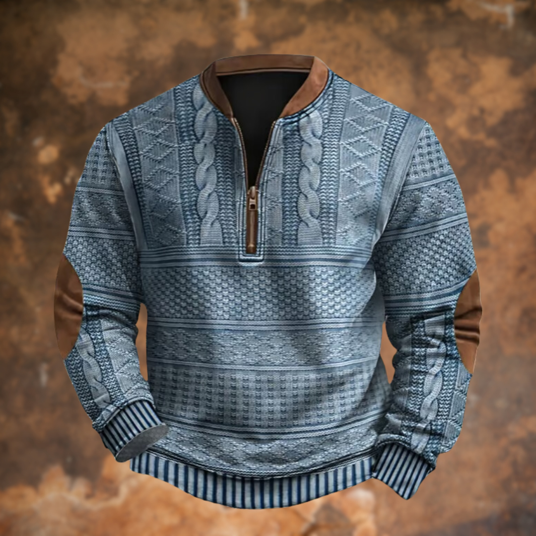 Magnus | Men’s Elbow Patch Half Zip Sweater