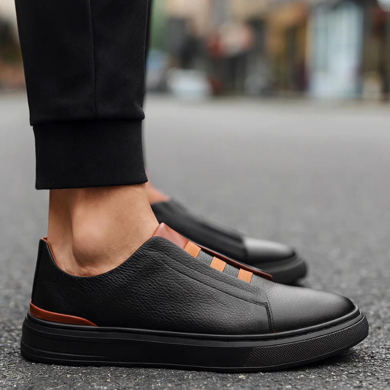 Leather Slip On Mens Casual Shoes - Smart Sneakers