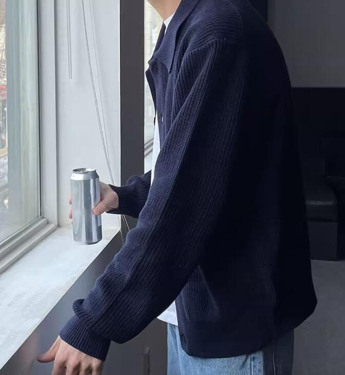 Jasper | Men's Ribbed Knit Collared Button-Front Cardigan