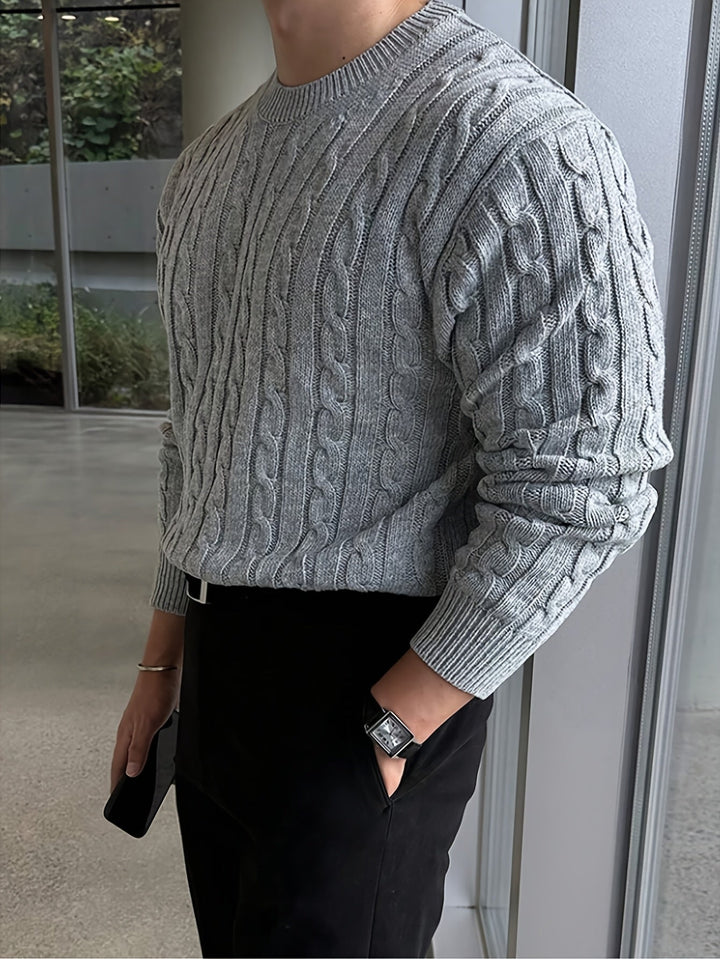 Marcus | Men's Chunky Twisted Cable Knit Sweater