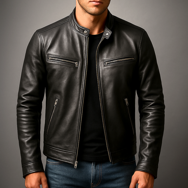 Thaddeus | Men’s Vintage Leather Racer Jacket