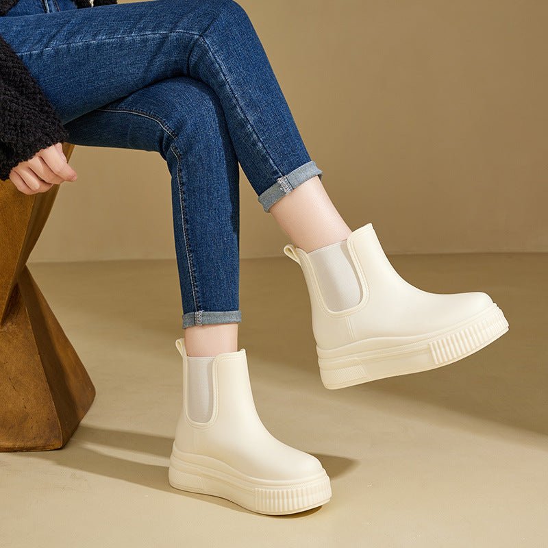 Henrietta | Women's Waterproof Platform Chelsea Rain Boots with Non Slip Sole