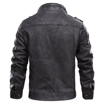 Ellis | Men’s Leather Moto Jacket with Stand Collar