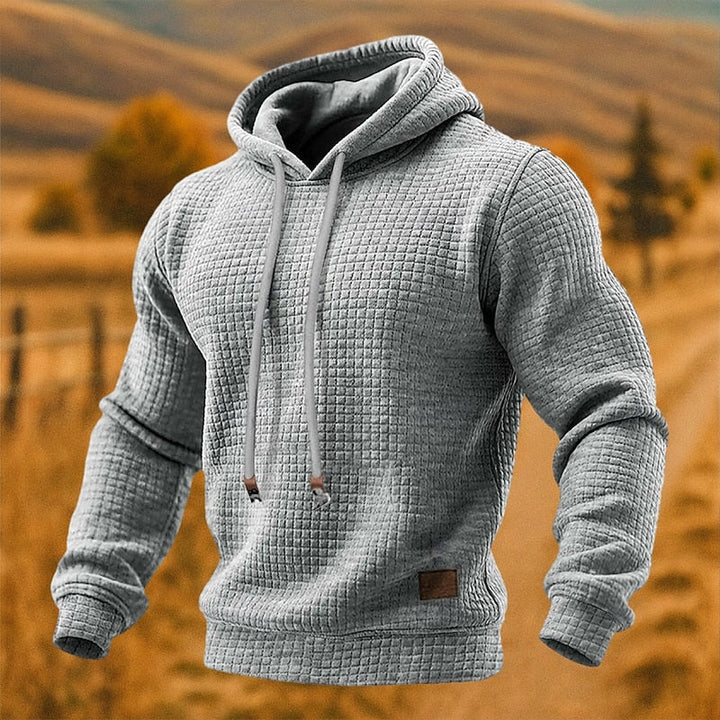 Maddox | Men's Waffle-Textured Drawstring Hoodie