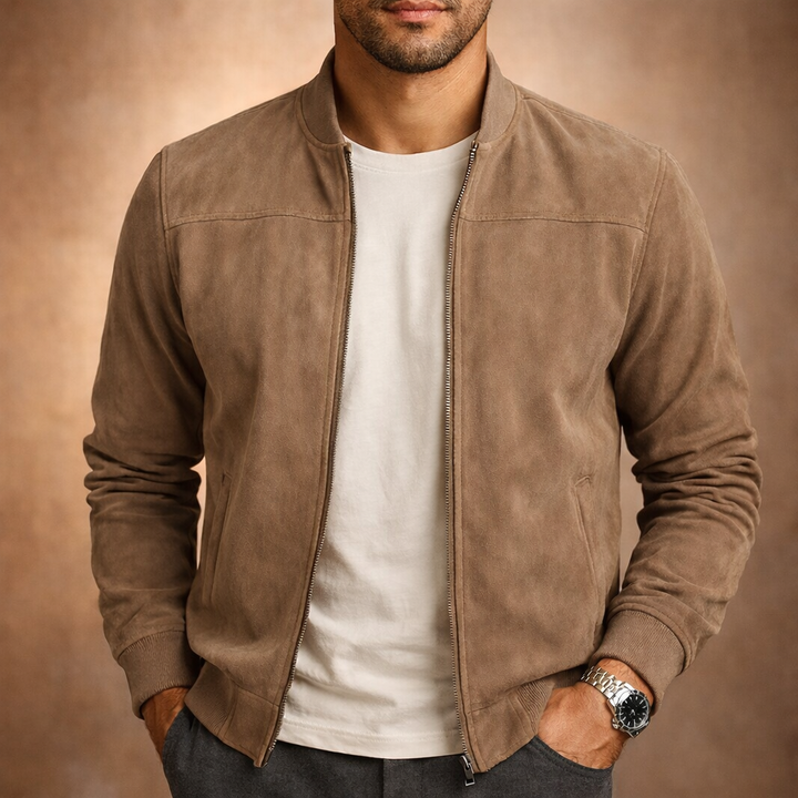 Barnaby | Men’s Lightweight Suede Bomber Jacket