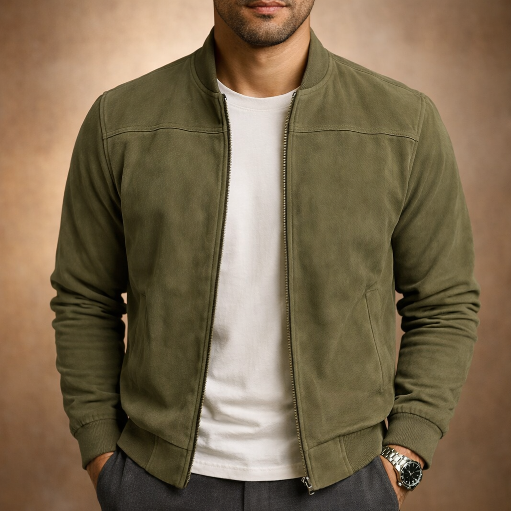 Barnaby | Men’s Lightweight Suede Bomber Jacket