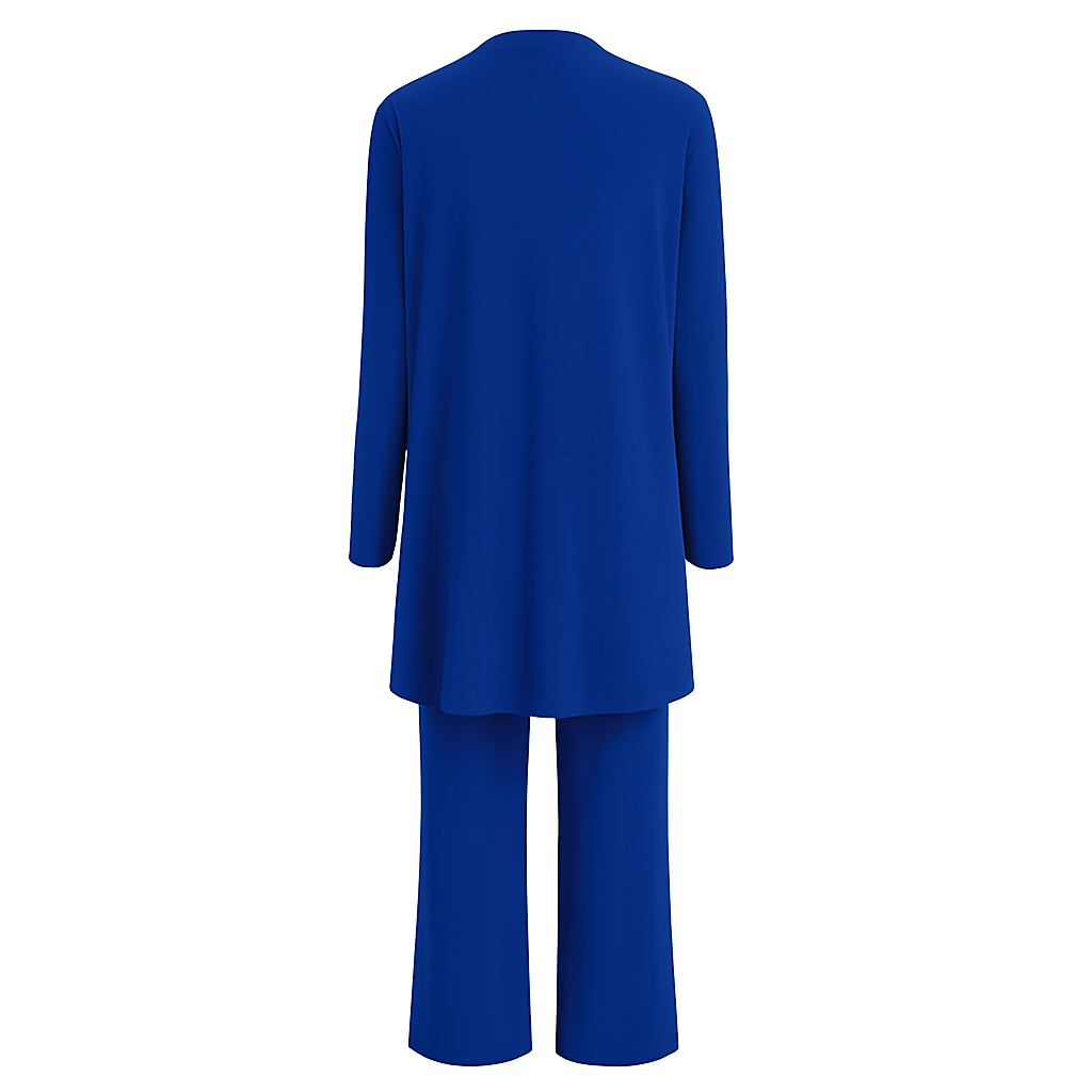 Longline Cardigan Wide Leg Trouser Three Piece Set Women