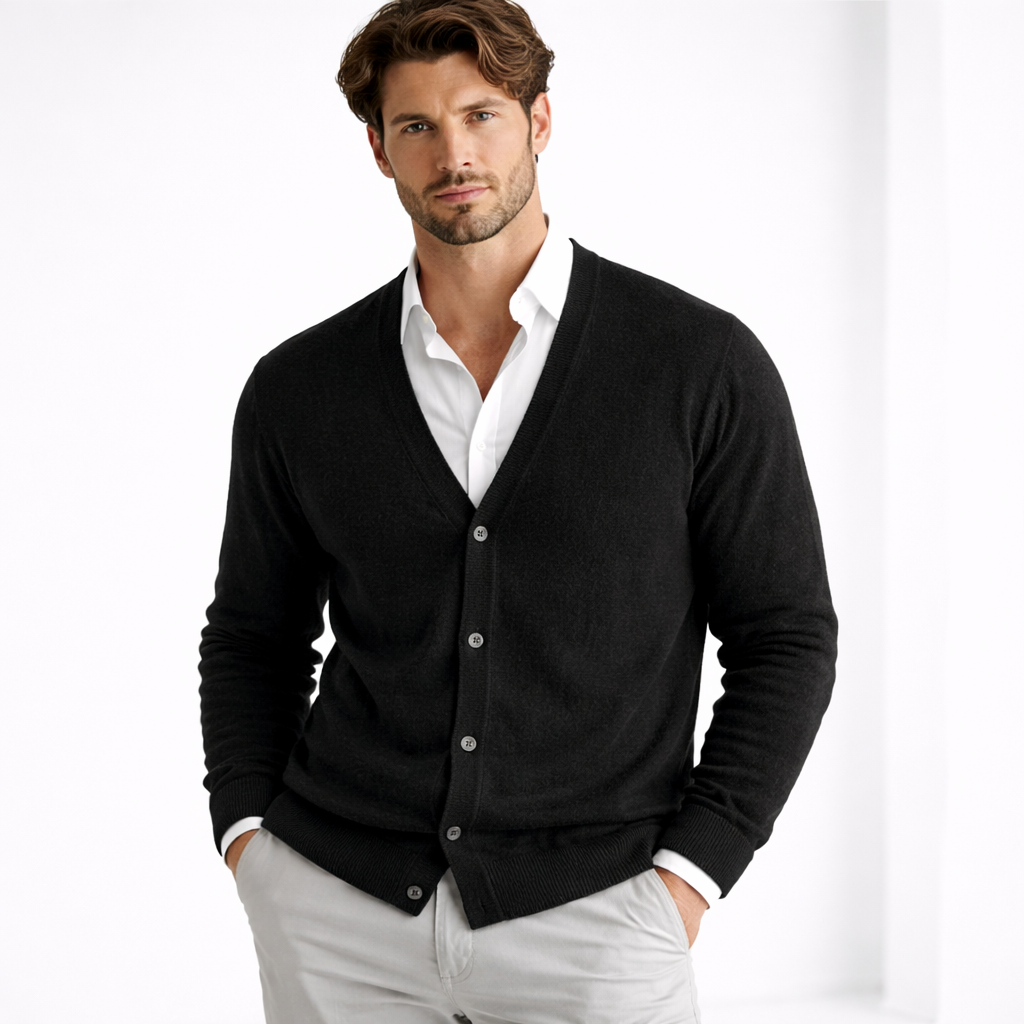 Leon | Men's V-Neck Knit Cardigan