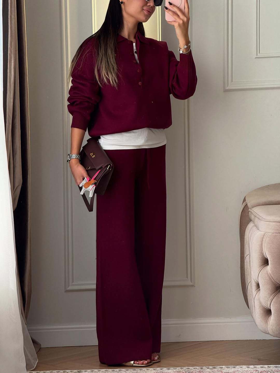 Philomena | Women’s Polo Sweater Pants Set