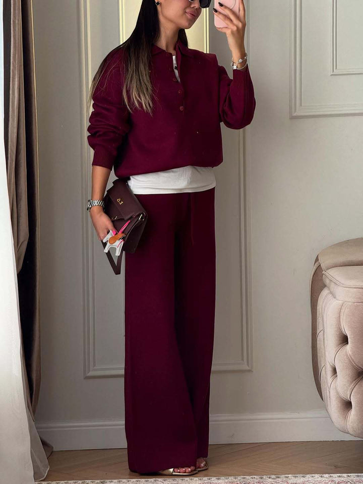 Philomena | Women’s Polo Sweater Pants Set