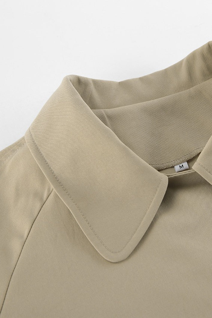 Genevieve | Women's Short Wrap-Belt Trench Jacket