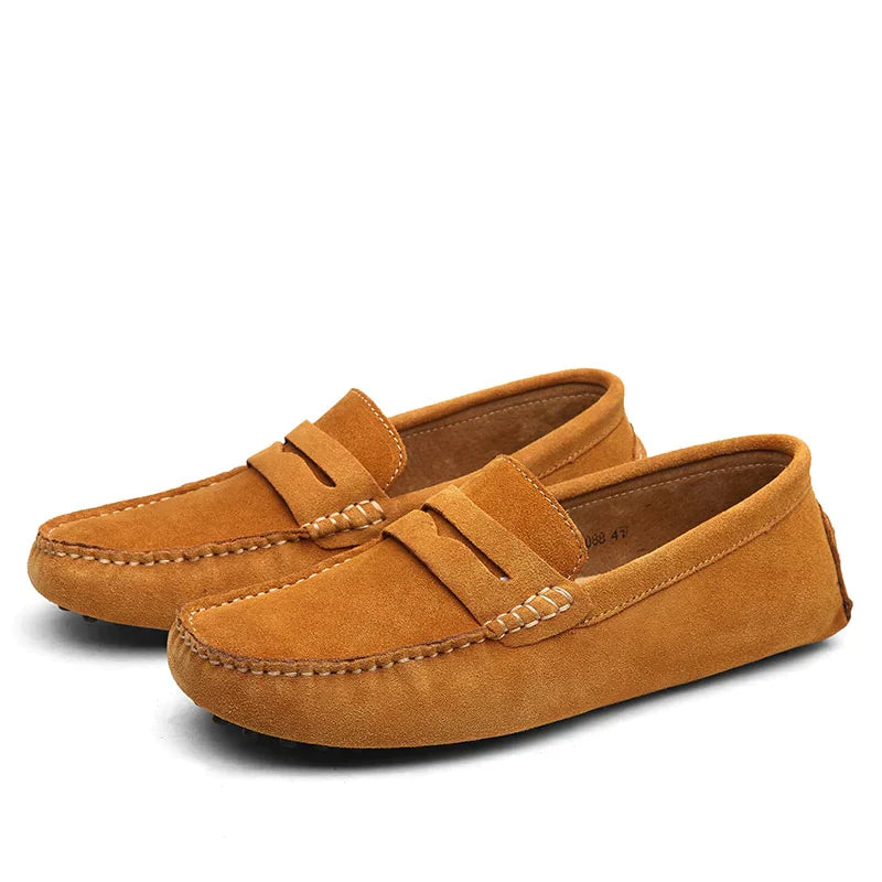 Suede Penny Loafers - Men's Casual Shoes Slip On
