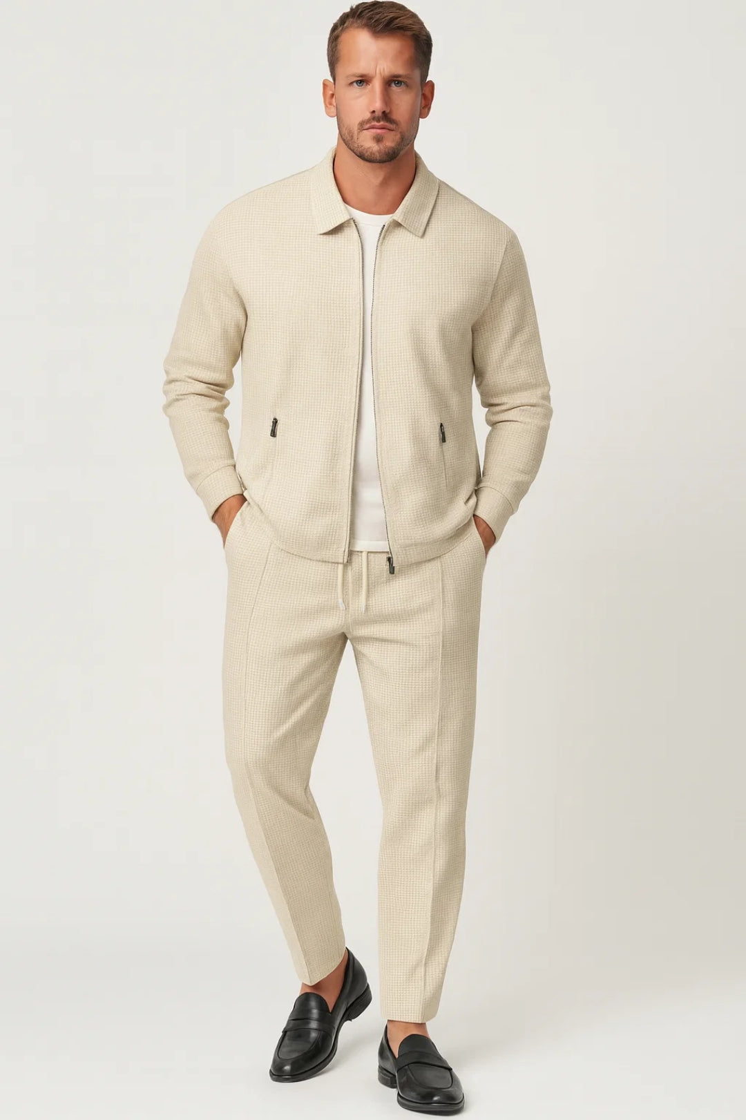 Barrett | Men’s Collared Zip Jacket and Tapered Pants Set