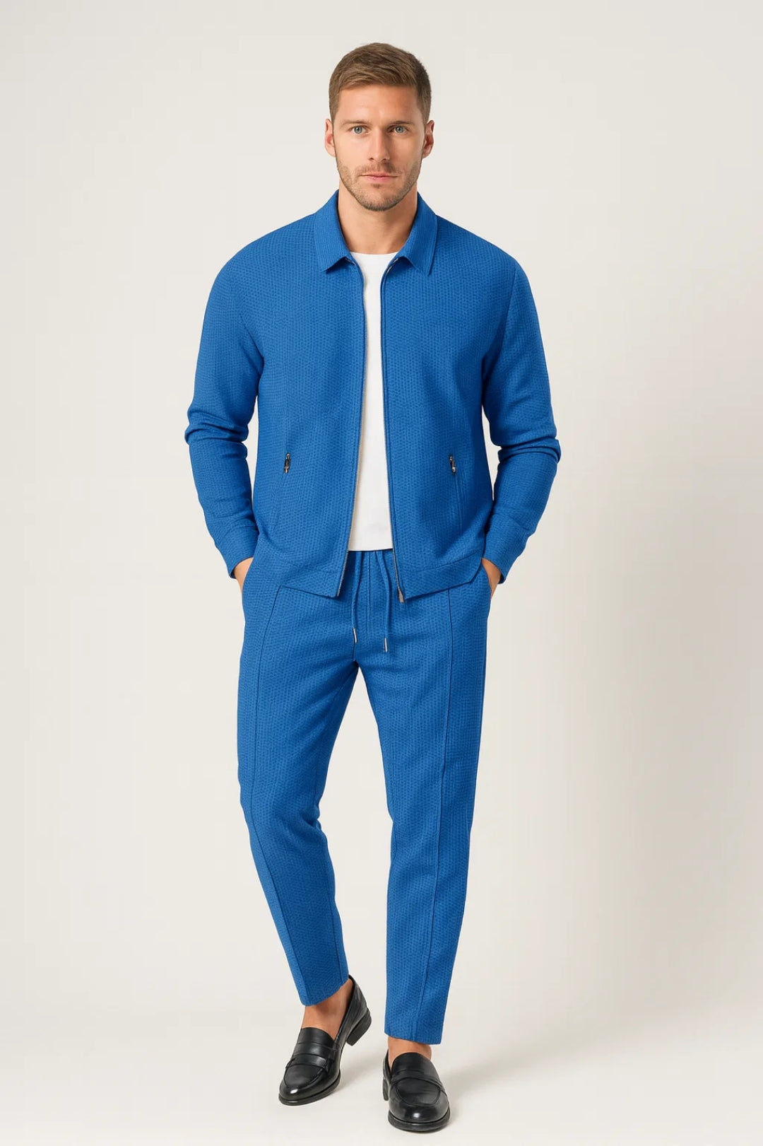 Barrett | Men’s Collared Zip Jacket and Tapered Pants Set