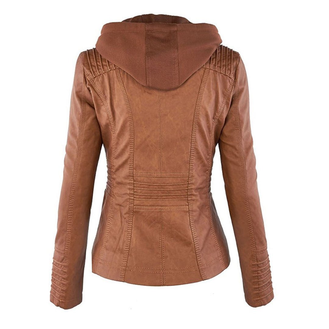 Valentina | Women’s Hooded Leather Biker Jacket
