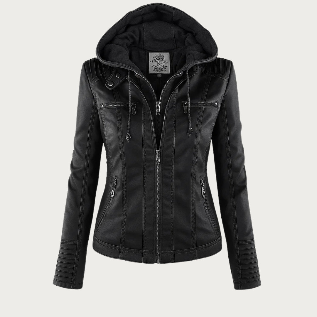 Valentina | Women’s Hooded Leather Biker Jacket