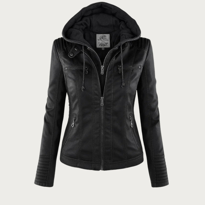 Valentina | Women’s Hooded Leather Biker Jacket