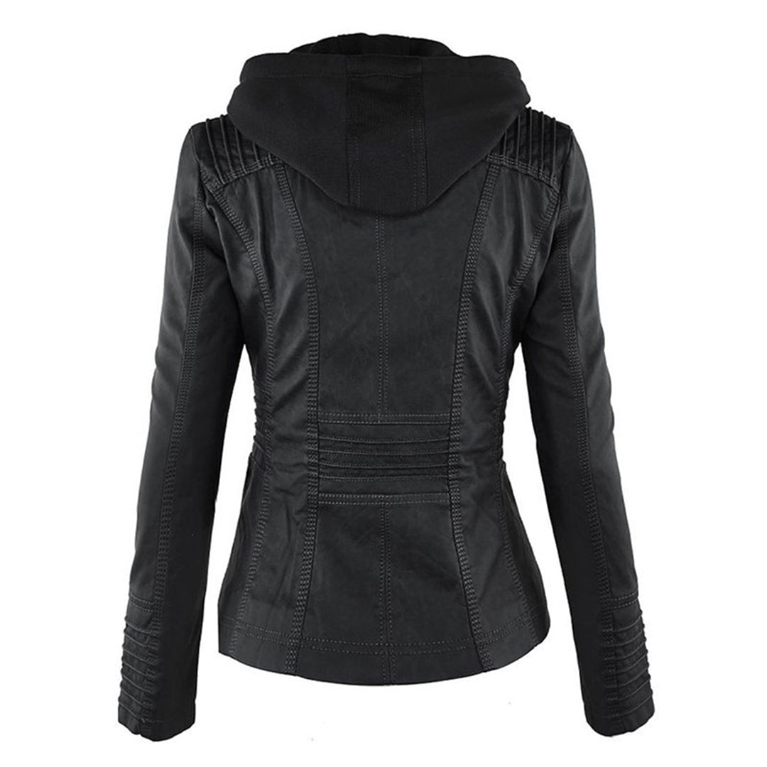 Valentina | Women’s Hooded Leather Biker Jacket