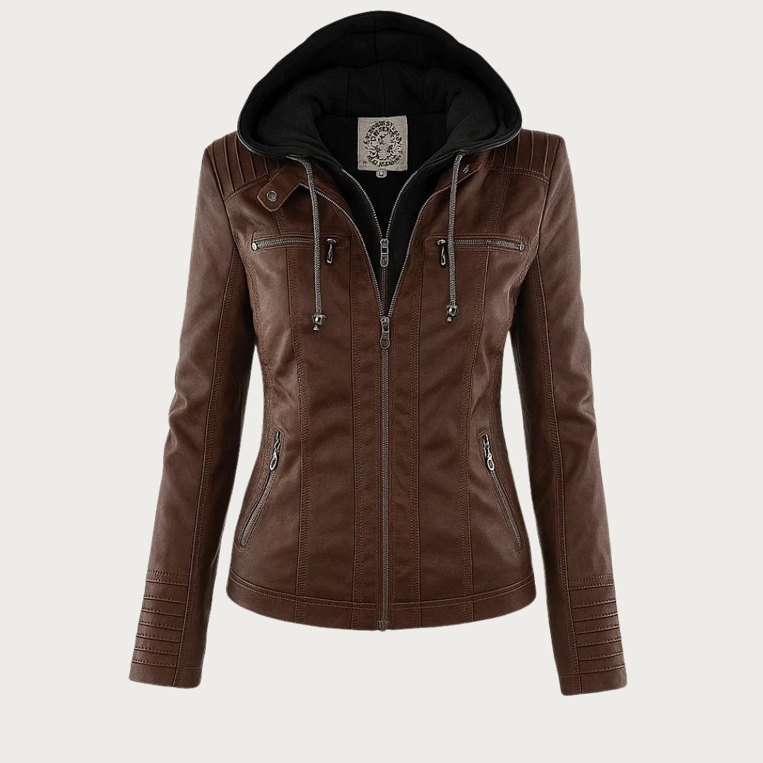 Valentina | Women’s Hooded Leather Biker Jacket