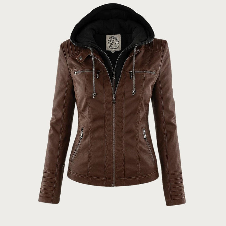Valentina | Women’s Hooded Leather Biker Jacket